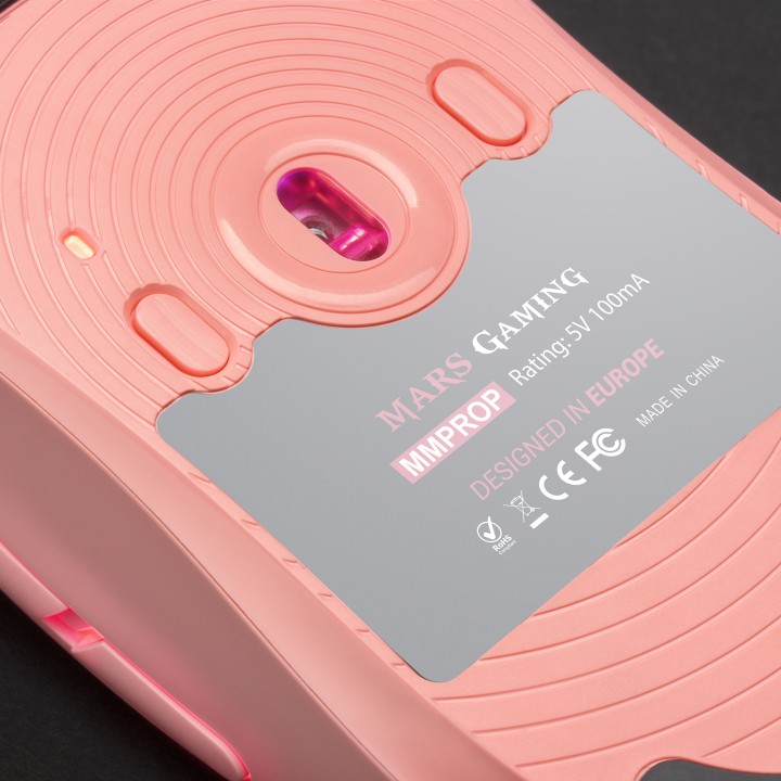 Ratón Mars Gaming Óptico RGB USB 32000dpi Rosa (MMPROP)