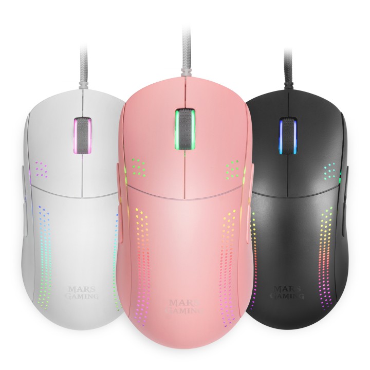 Ratón Mars Gaming Óptico RGB USB 32000dpi Rosa (MMPROP)