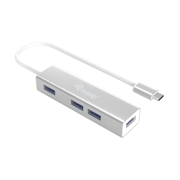 Hub EQUIP USB-C 3.0 a 4xUSB-A 3.0 Plata (EQ128958)