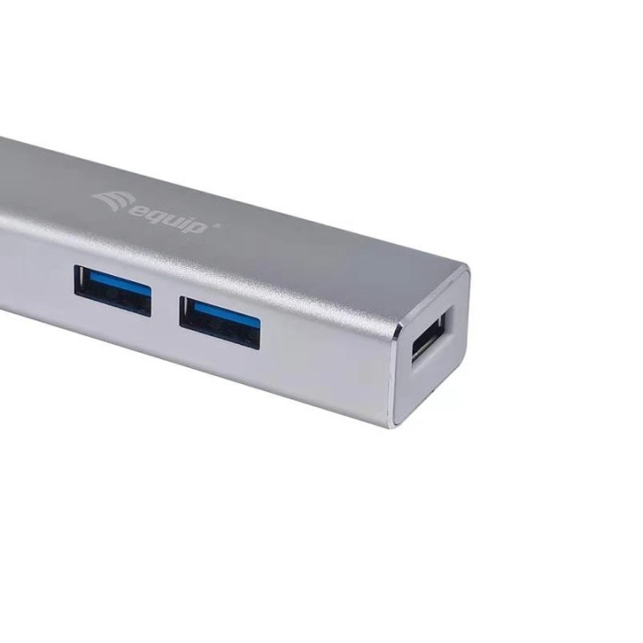 Hub EQUIP USB-C 3.0 a 4xUSB-A 3.0 Plata (EQ128958)