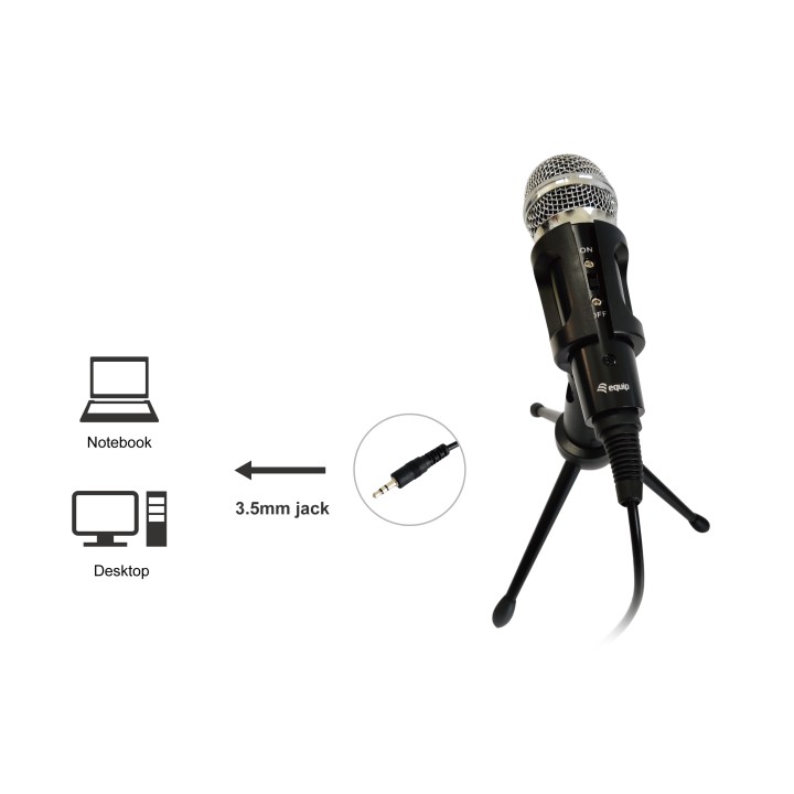 Micrófono Sobremesa EQUIP Life 3.5mm Negro (EQ245341)