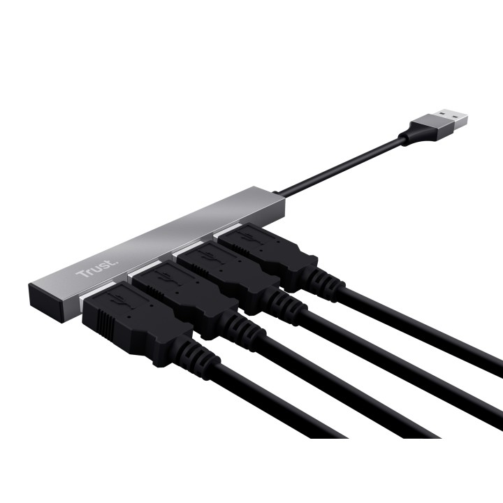 Hub Trust Halyx USB 2.0 a 4xUSB 2.0 Aluminio (23786)
