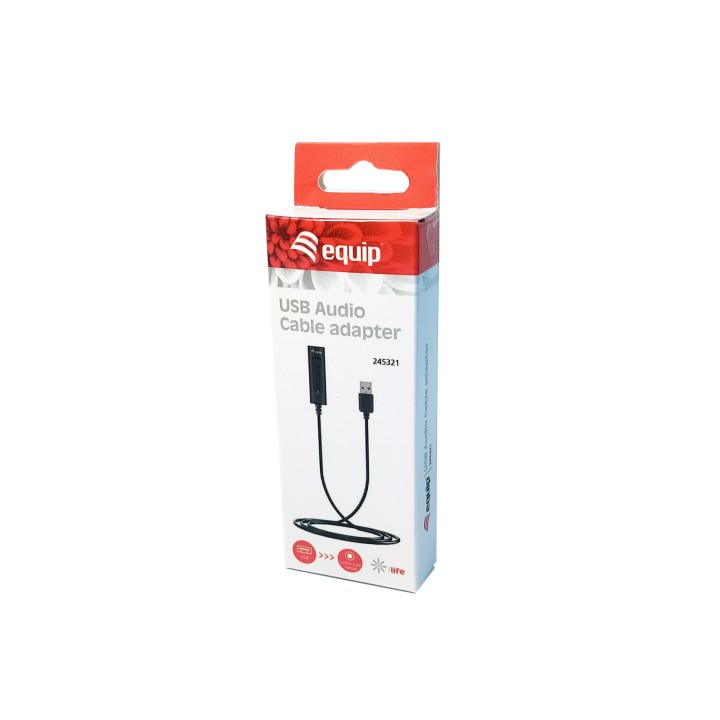 Adaptador EQUIP USB-A a Jack 3.5mm Negro (EQ245321)