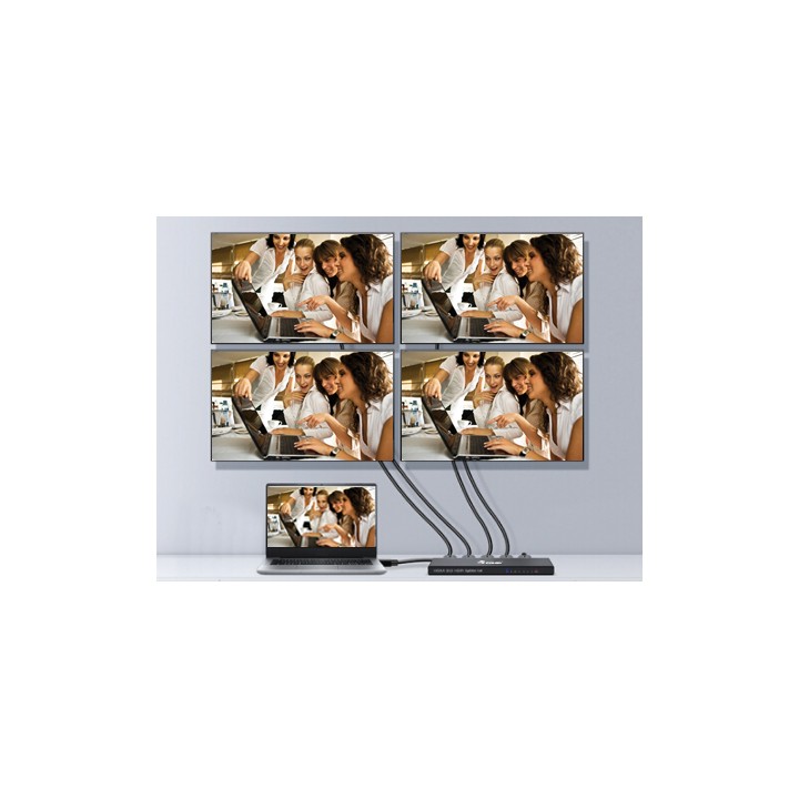 Splitter EQUIP 4K 1xHDMi In 4xHDMI Out Negro (EQ332717)