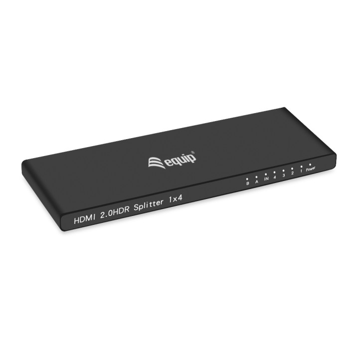 Splitter EQUIP 4K 1xHDMi In 4xHDMI Out Negro (EQ332717)