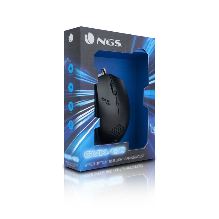 Ratón Gaming NGS Óptico LED USB 1200dpi Negro (GMX-120)