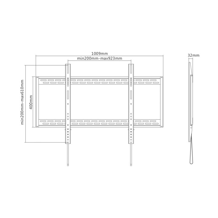 Soporte Pared AISENS Fijo 60"-100" 130Kg (WT100F-067)