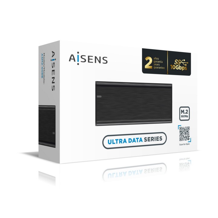Caja AISENS SSD M.2 NVMe USB 3.1 Negra (ASM2-008B)