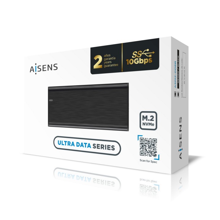 Caja AISENS SSD M.2 NVMe USB 3.1 Negra (ASM2-008B)