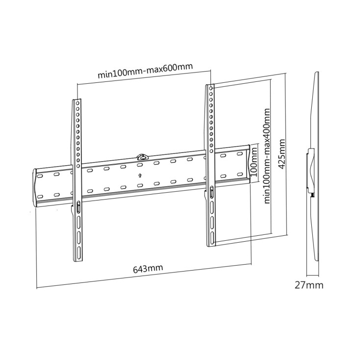 Soporte Pared AISENS Fijo 37"-70" Máx. 40Kg (WT70F-069)