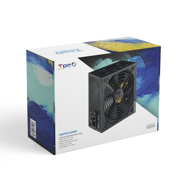 Fuente TooQ ATX 600W PFC 140mm Negra (TQAPOLO-600SP)