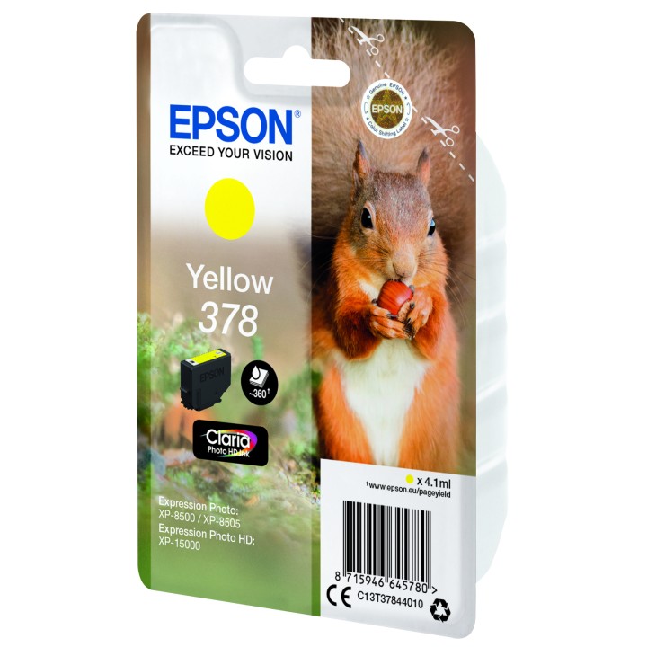 Tinta Epson 378 Amarillo Claria Photo (C13T37844010)
