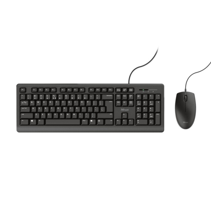 Teclado+Ratón Trust TKM-250 USB 1.8m Negro (23977)
