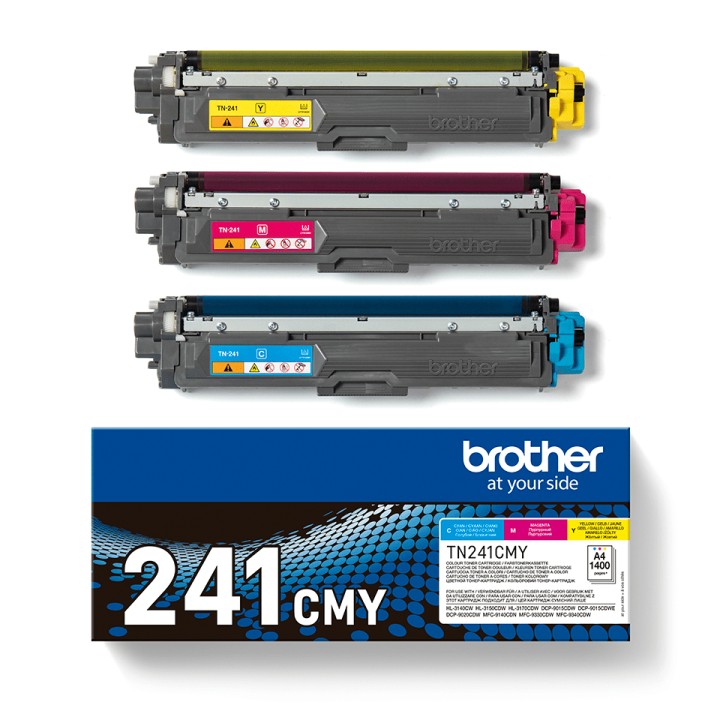 Toner BROTHER Pack Tricolor 1400 páginas (TN241CMY)