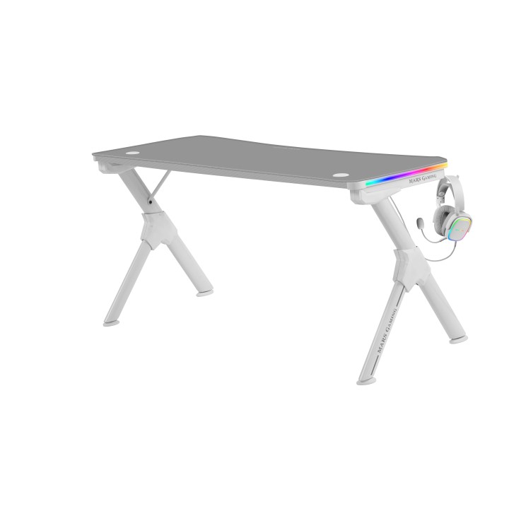 Mesa Mars Gaming 140x75x60cm Gris/Blanca (MGD140RGBW)