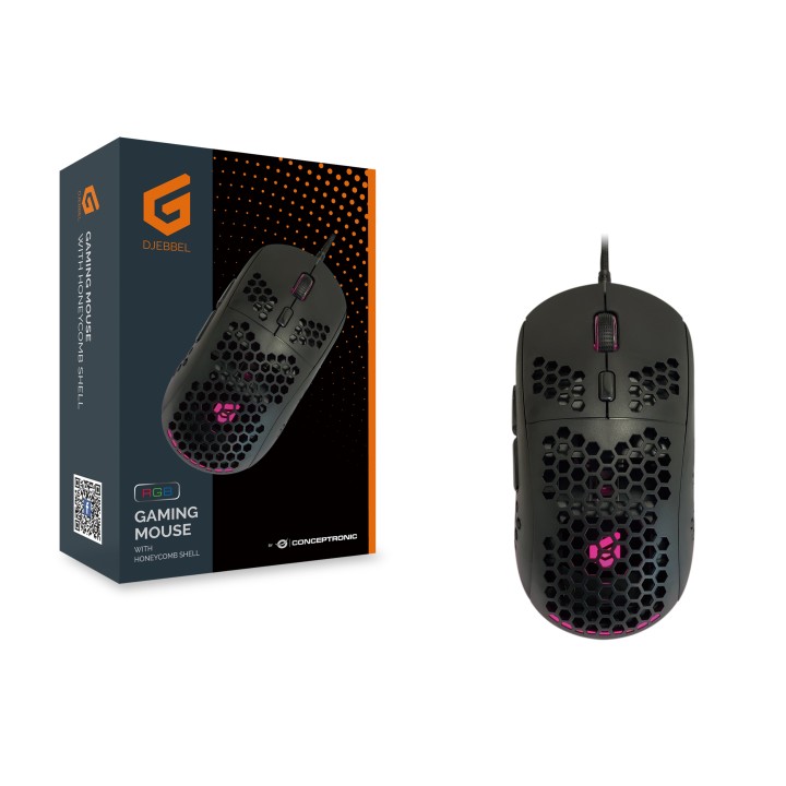 Ratón CONCEPTRONIC Óptico USB 6400dpi Negro(DJEBBEL04B)