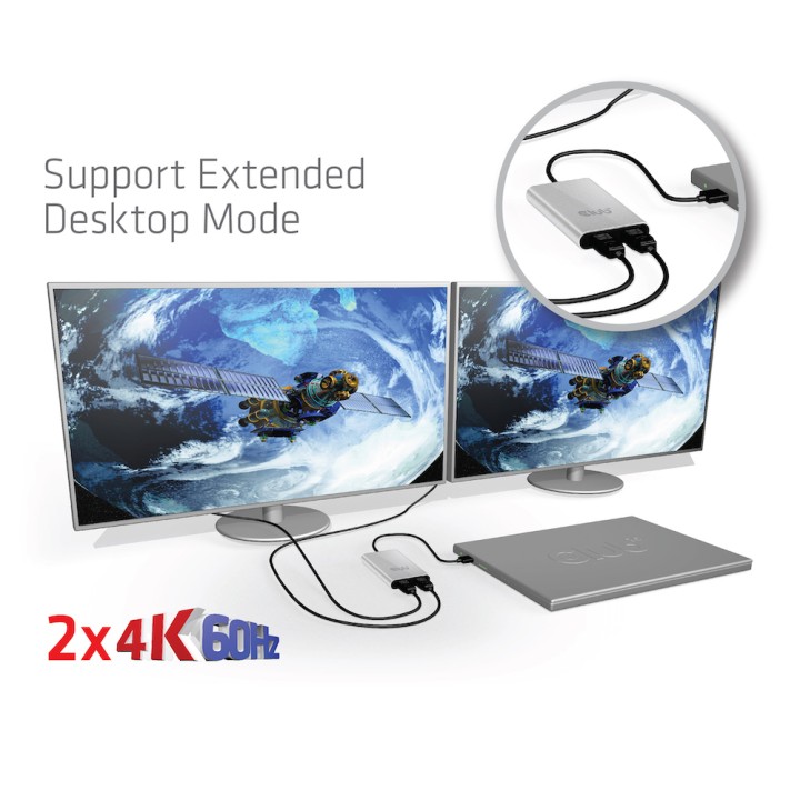 Adaptador Club 3D Thunderbolt 3 a 2xDP Plata (CSV-1577)