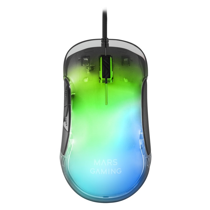 Ratón Mars Gaming Óptico 12800dpi Espejo Negro (MMGLOW)