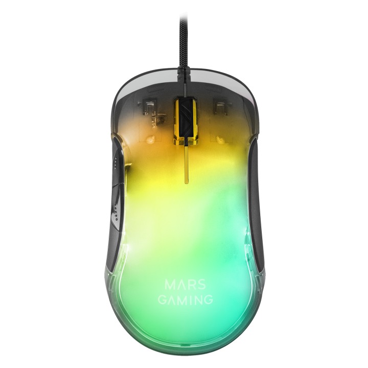 Ratón Mars Gaming Óptico 12800dpi Espejo Negro (MMGLOW)