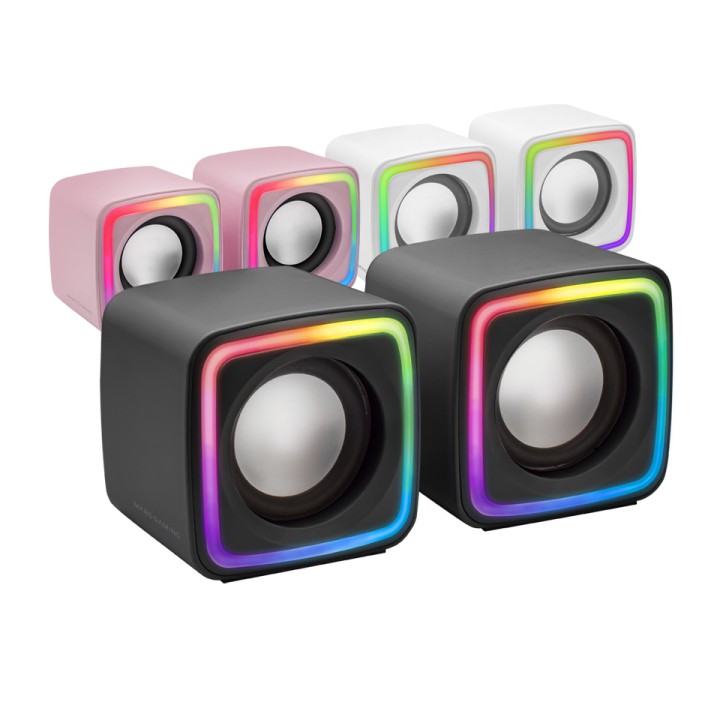 Altavoces Mars Gaming DSP 8W 2.0 RGB Negros (MSCUBE)