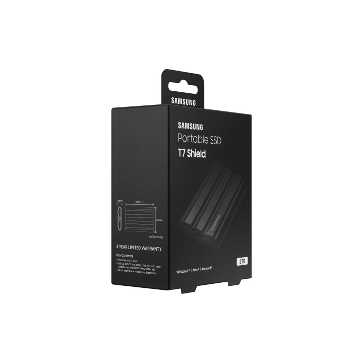 SSD Samsung T7 Shield 2Tb USB 3.1 Negro (MU-PE2T0S/EU)