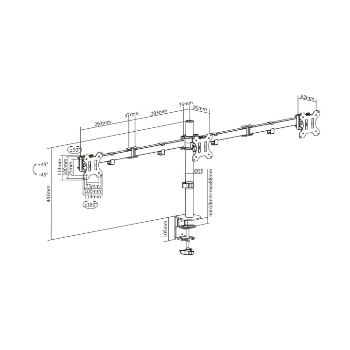 Soporte Mesa AISENS 13"-27" Gira/Inclina (DT27TSR-061)