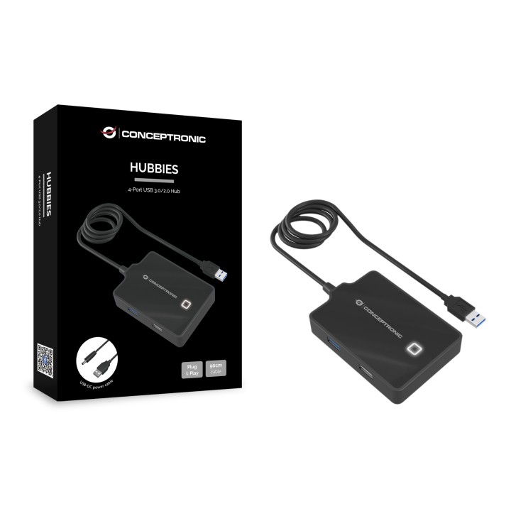 Hub CONCEPTRONIC USB-A a 3xUSB 2.0 1xUSB-A (HUBBIES10B)