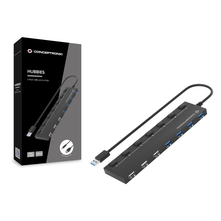Hub CONCEPTRONIC USB-A a 2xUSB 2.0 4xUSB-A (HUBBIES09B)