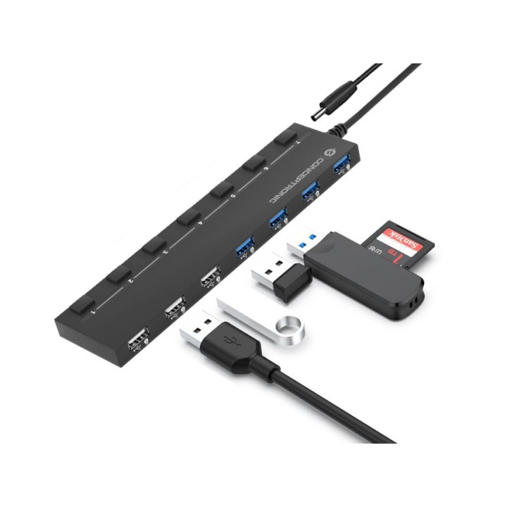 Hub CONCEPTRONIC USB-A a 2xUSB 2.0 4xUSB-A (HUBBIES09B)