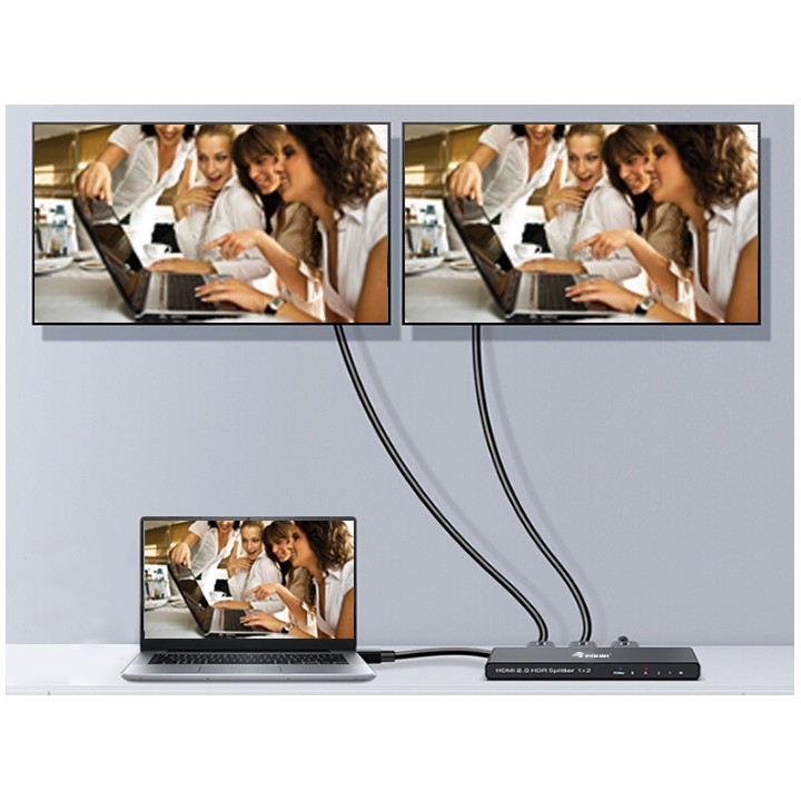 Splitter EQUIP 4K 1xHDMI In 2xHDMI Out Negro (EQ332716)