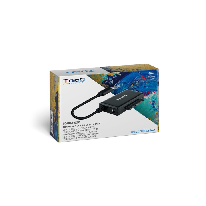 Adaptador TooQ USB-C a SATA 2.5"/3.5" Negro (TQHDA-02C)