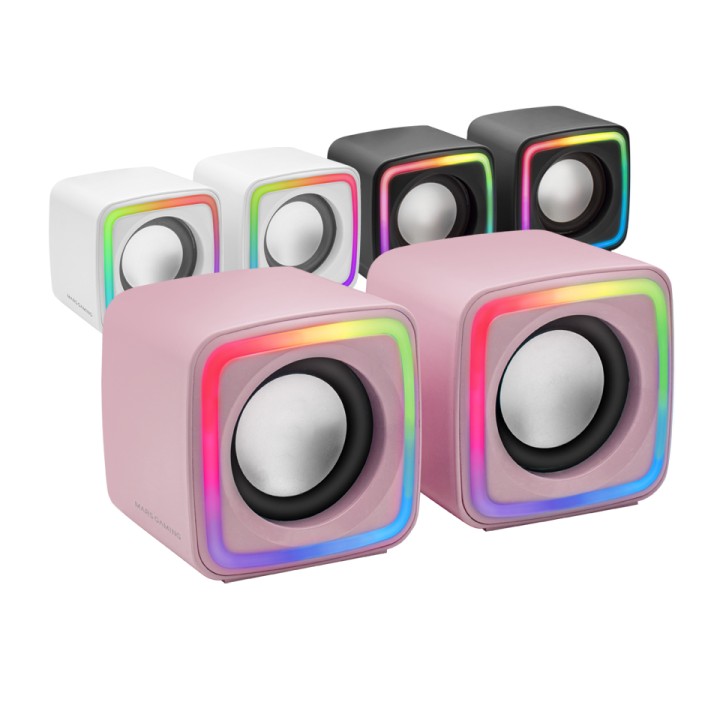 Altavoces Mars Gaming DSP 8W 2.0 USB RGB Rosa (MSCUBEP)