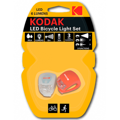 Kodak Linterna Led 6 lumens Kit para Bicicletas Pack 2 uds