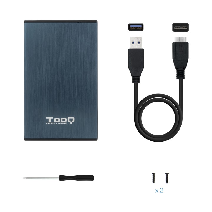 Caja TooQ HDD 2.5" SATA USB 3.0 Azul (TQE-2527PB)