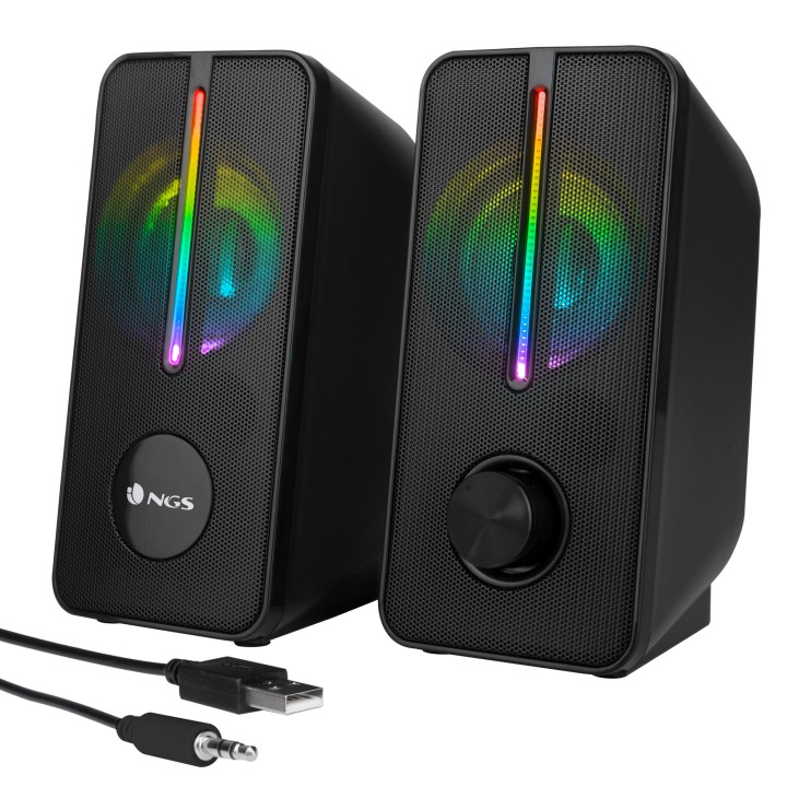 Altavoces Gaming NGS RGB 12W 3.5mm Negros (GSX-150)