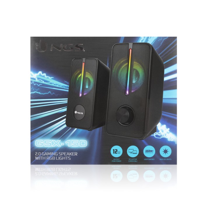 Altavoces Gaming NGS RGB 12W 3.5mm Negros (GSX-150)