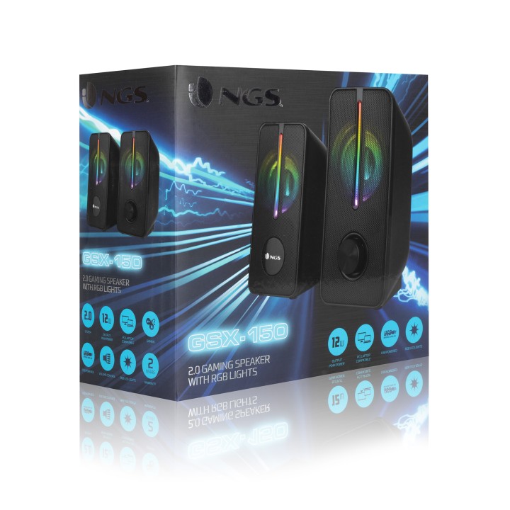 Altavoces Gaming NGS RGB 12W 3.5mm Negros (GSX-150)