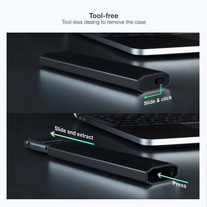 Caja TooQ SSD M.2/PCIe USB-C 3.0 Negro (TQE-2223B)