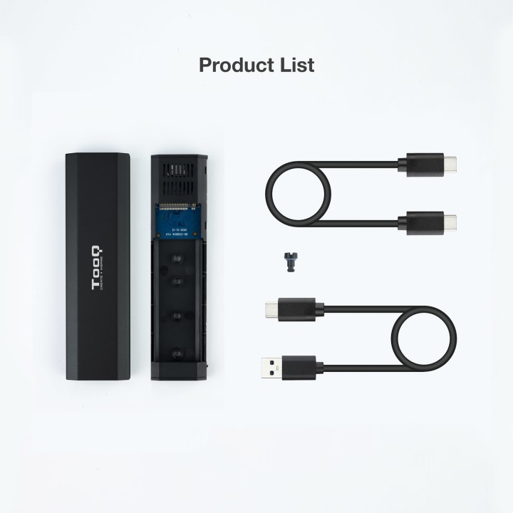 Caja TooQ SSD M.2/PCIe USB-C 3.0 Negro (TQE-2223B)