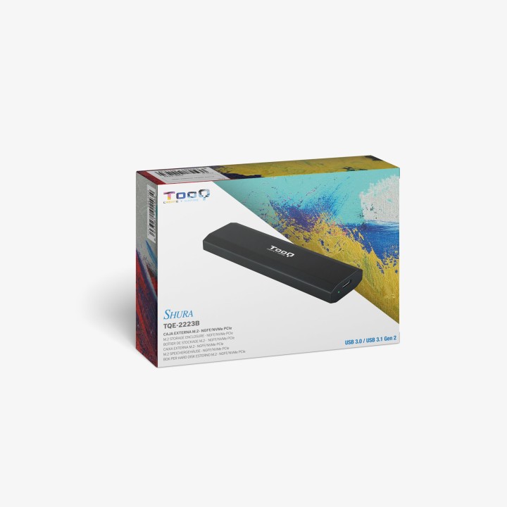 Caja TooQ SSD M.2/PCIe USB-C 3.0 Negro (TQE-2223B)