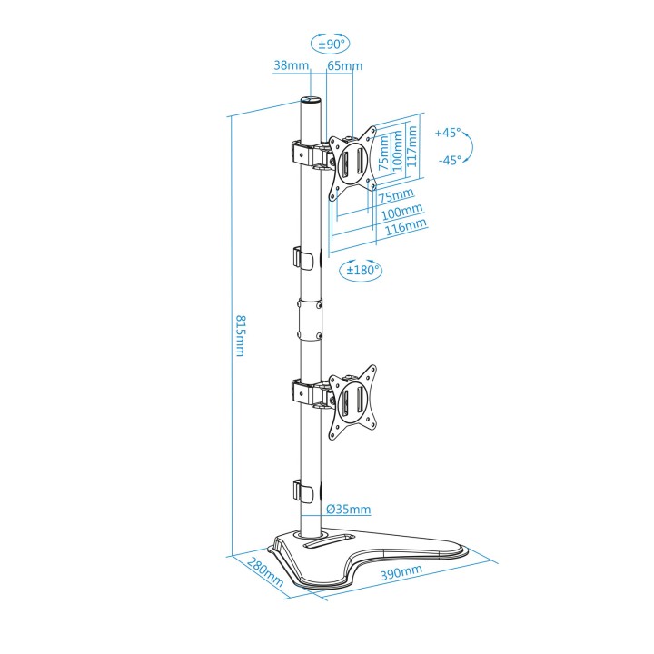 Soporte Mesa TooQ 17-32" Gira/Inclina 9Kg (DB1703TNV-B)