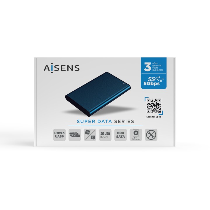 Caja AISENS HDD 2.5" SATA USB 3.0 Azul (ASE-2525PB)
