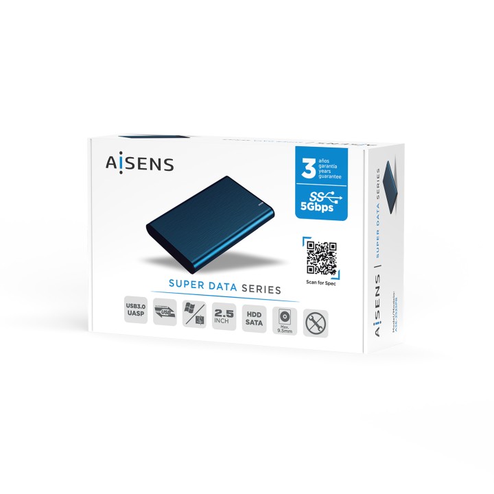 Caja AISENS HDD 2.5" SATA USB 3.0 Azul (ASE-2525PB)