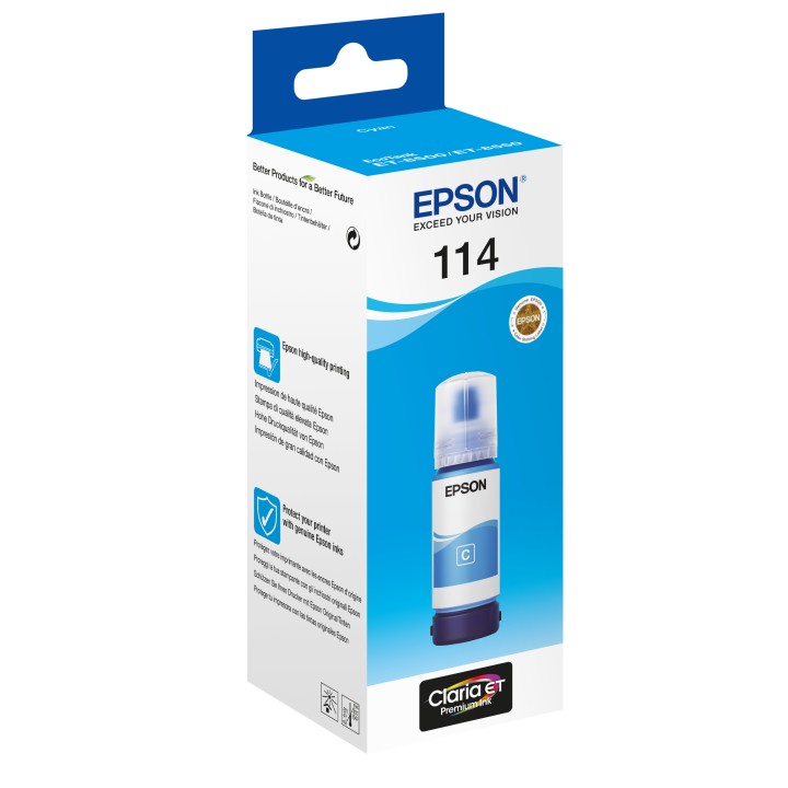 Botella Tinta Epson EcoTank 114 Cian 70ml (C13T07B240)
