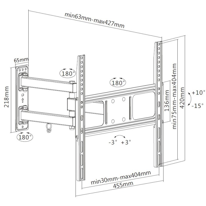 Soporte Pared EQUIP 32"-55" Inclinable 35Kg (EQ650341)