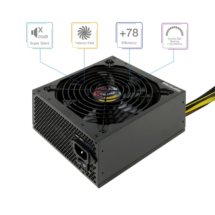 Fuente TooQ ATX 700W PFC 120mm Negra (TQAPOLO-700SP)