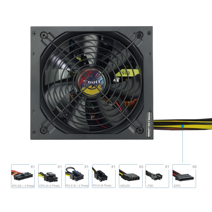 Fuente TooQ ATX 700W PFC 120mm Negra (TQAPOLO-700SP)