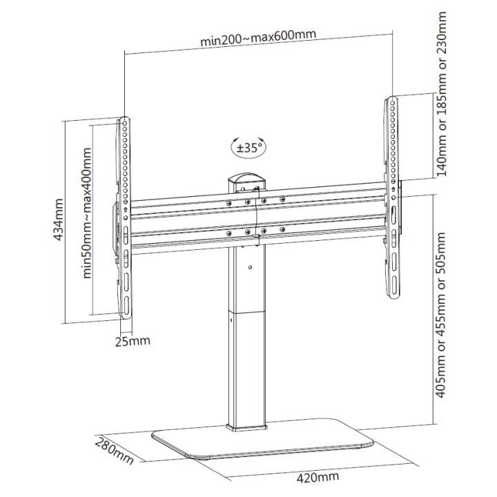 Soporte de Mesa EQUIP 32"-70" Máx. 40Kg (EQ650612)