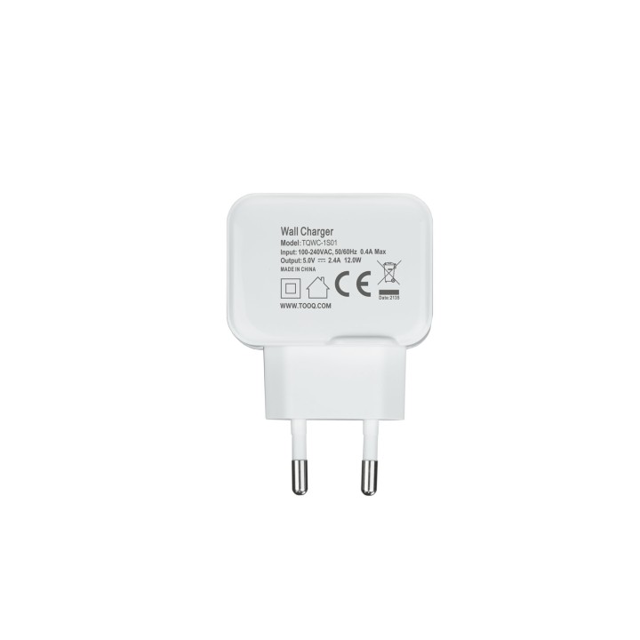 Cargador de Pared TooQ 12W USB 2.0 Blanco (TQWC-1S01WT)