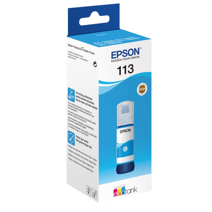 Tinta Epson EcoTank 113 Cian 70ml (C13T06B240)